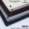 Pack of 4 Winter Cotton Khaddi | Cheasy Cream, Opal Maroon, Silver Grey & Jet Black