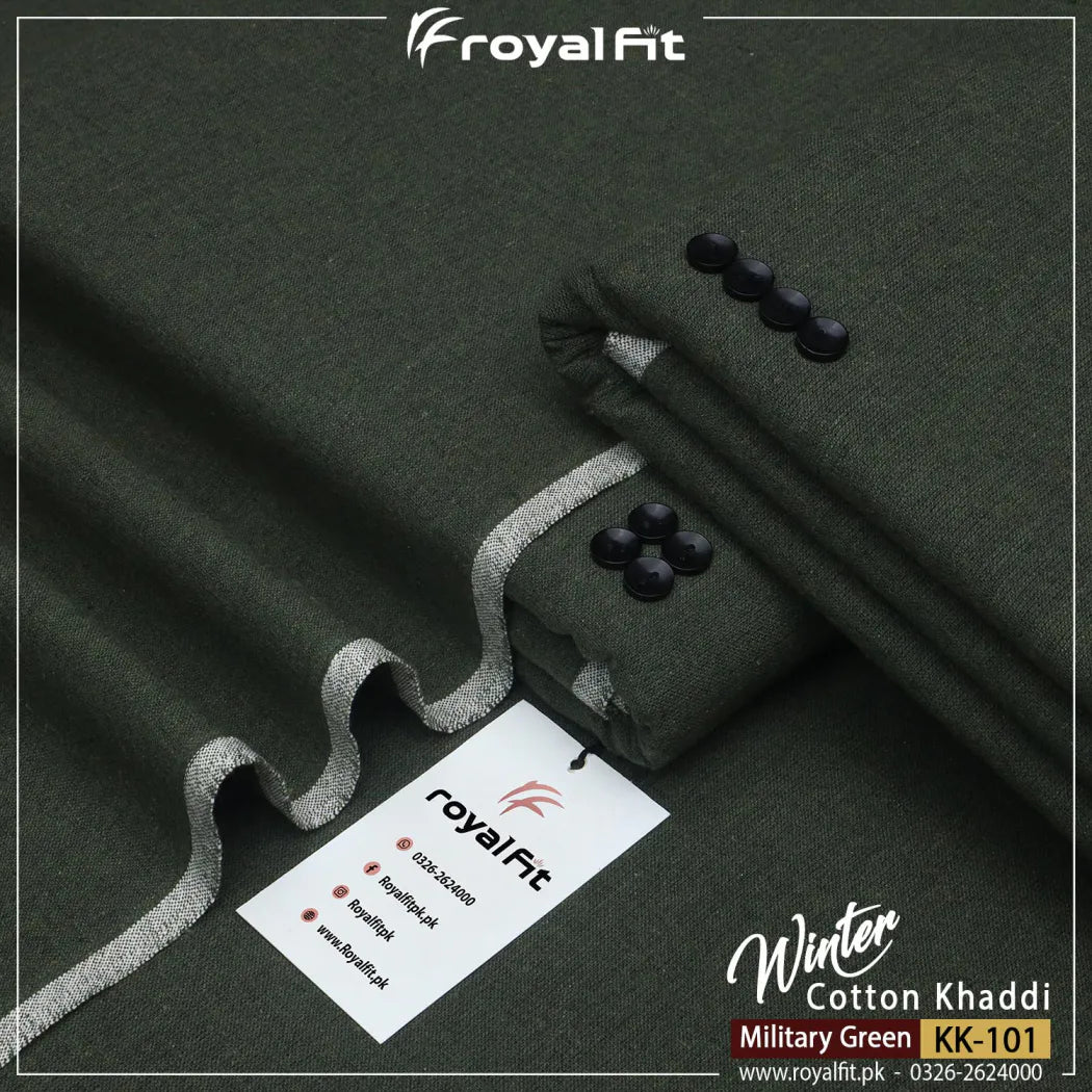 Military Green Winter Cotton Khaddi | KK101