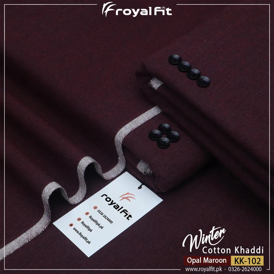 Opal Maroon Winter Cotton Khaddi | KK102