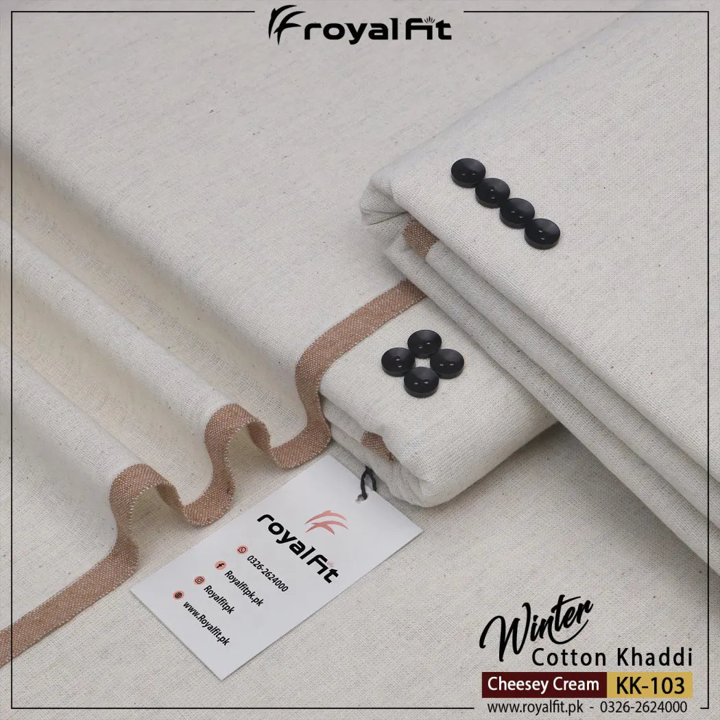 Cheesy Cream Winter Cotton Khaddi | KK103