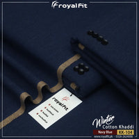 Navy Blue Winter Cotton Khaddi | KK104