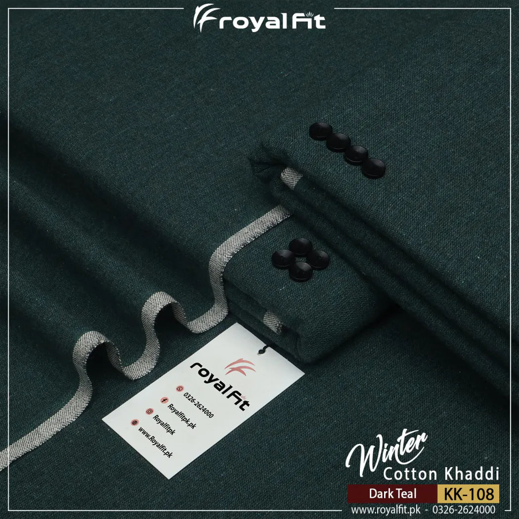 Dark Teal Winter Cotton Khaddi | KK108
