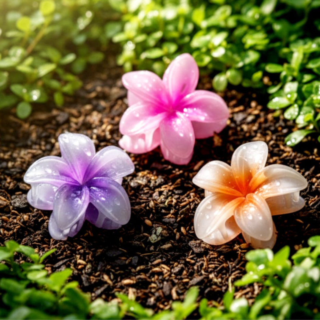 Pack of 3 Floral Hair Clip (Pink+Orange+Purple) - Sharjeel.pk