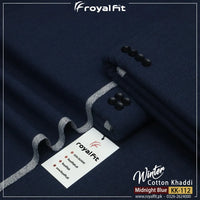 Midnight Blue Winter Cotton Khaddi | KK112