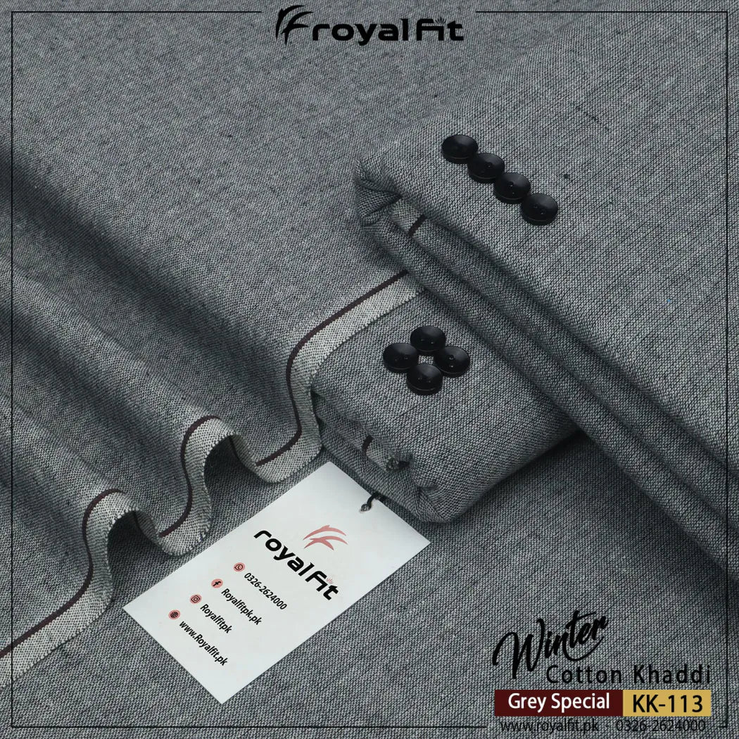 Grey Special Winter Cotton Khaddi | KK113