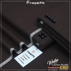 Chocolate Brown Winter Cotton Khaddi | KK116