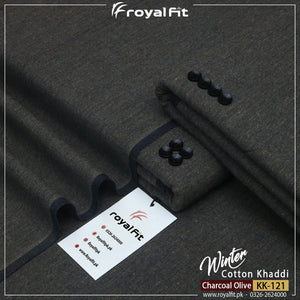 Charcoal Olive Winter Cotton Khaddi | KK121