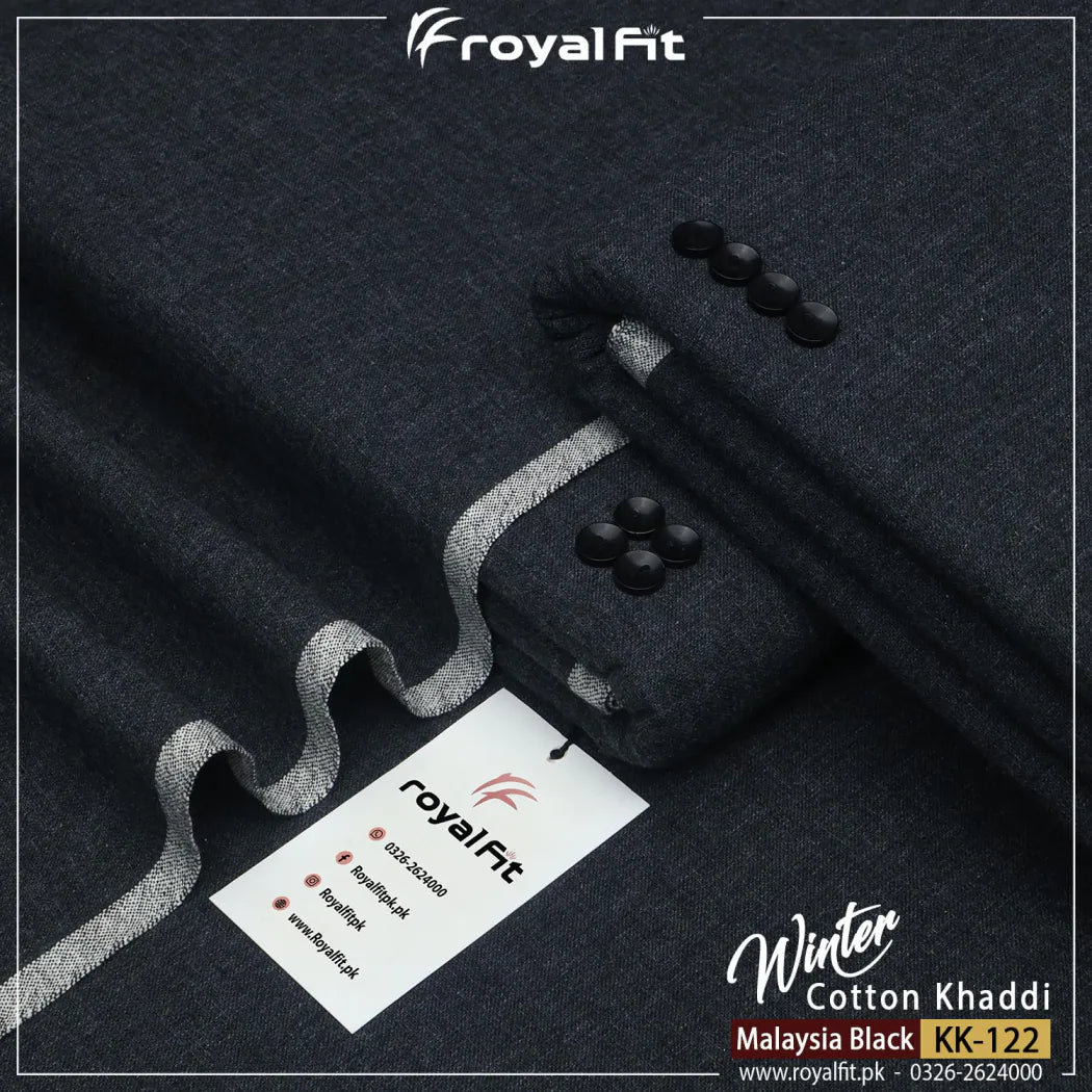 Malaysia Black Winter Cotton Khaddi | KK122