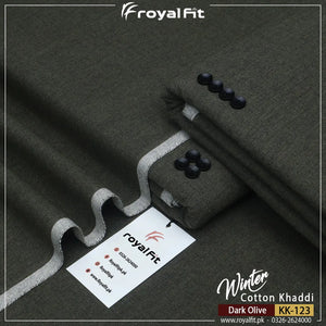 Dark Olive Winter Cotton Khaddi | KK123