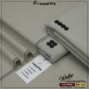 IVORY BEIGE WINTER COTTON KHADDI PLUS | WK-150