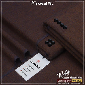 COGNAC BROWN WINTER COTTON KHADDI PLUS | WK-155