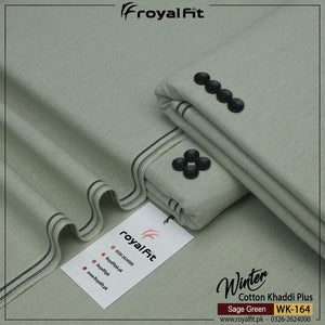 SAGE GREEN WINTER COTTON KHADDI PLUS | WK-164