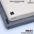Pack of 2 Winter Handmade Khaddi | Off White & Charcoal Grey