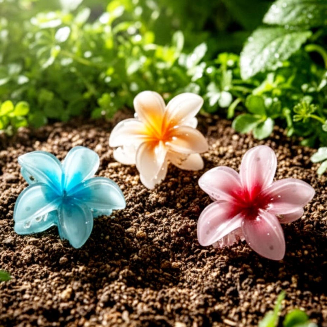 Pack of 3 Floral Hair Clip (Ferozi+Orange+Red) - Sharjeel.pk
